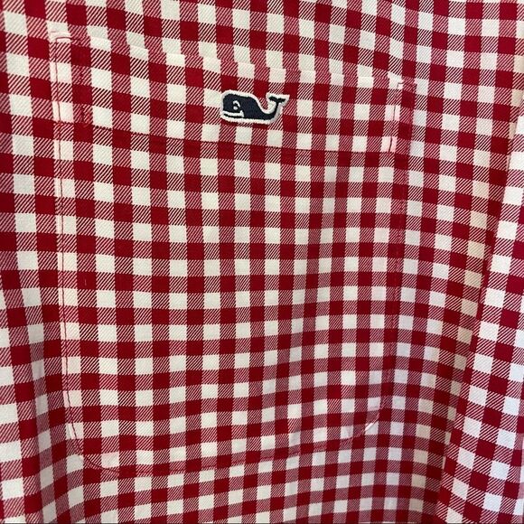 Vineyard Vines Gingham Red Gingham Classic Fit Tucker Shirt Button Down - Picture 3 of 8